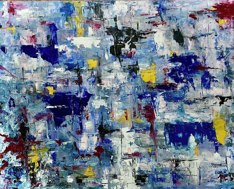 Abstract Painting - Kind a Blue by Mike Coyne