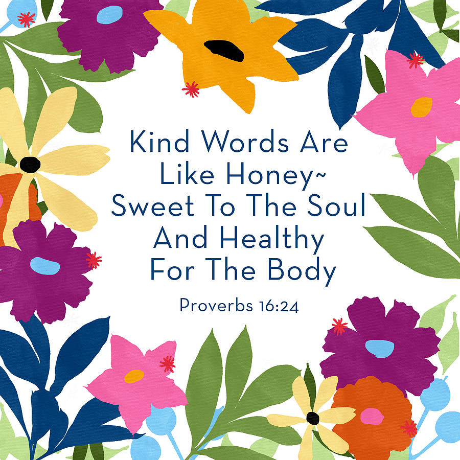 Flower Mixed Media - Kind Words- Art by Linda Woods by Linda Woods
