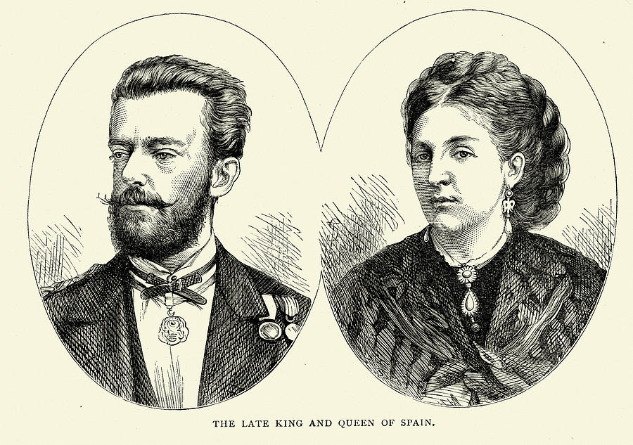 King Amadeo I of Spain and Queen Maria Drawing by Duncan1890