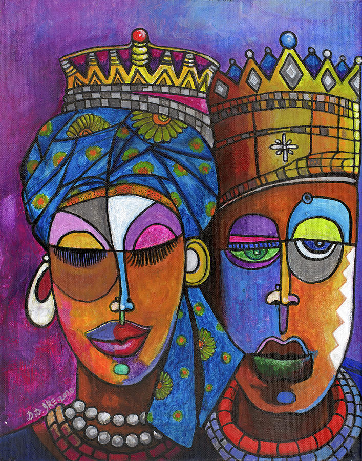 Nigeria Painting - King and Queen by Darlington Ike