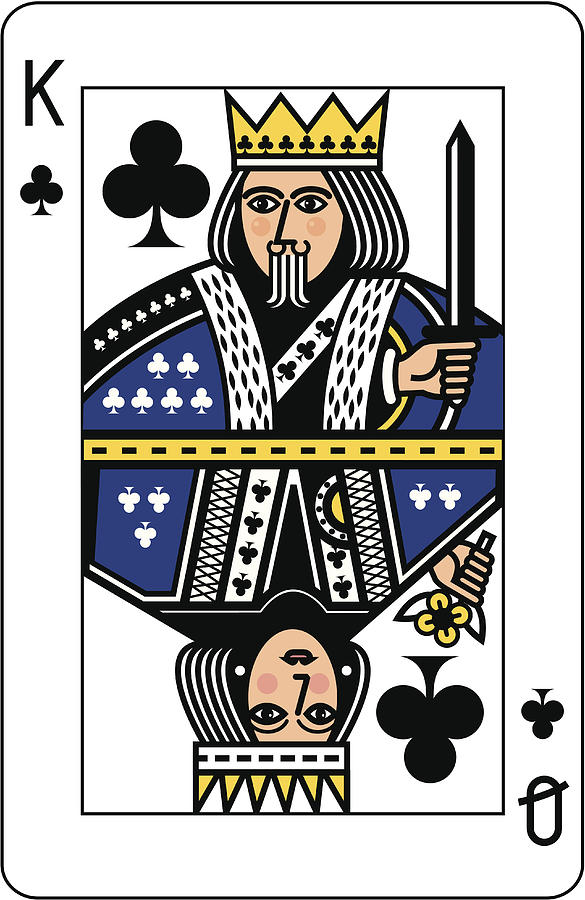 King and Queen of Clubs Playing Card Drawing by Carol_woodcock
