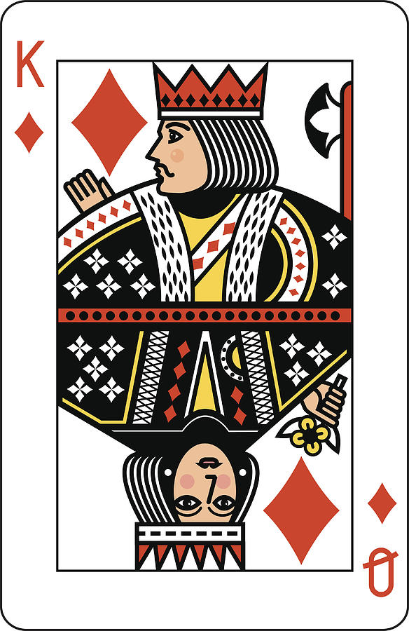 King and Queen of Diamonds Playing Card Drawing by Carol_woodcock