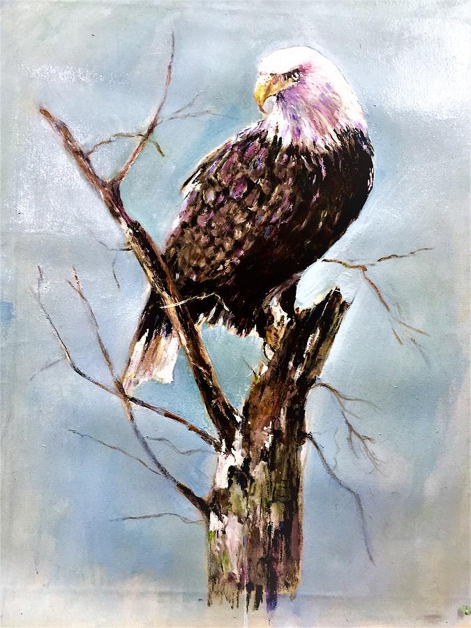 King bird Painting by Khalid Saeed