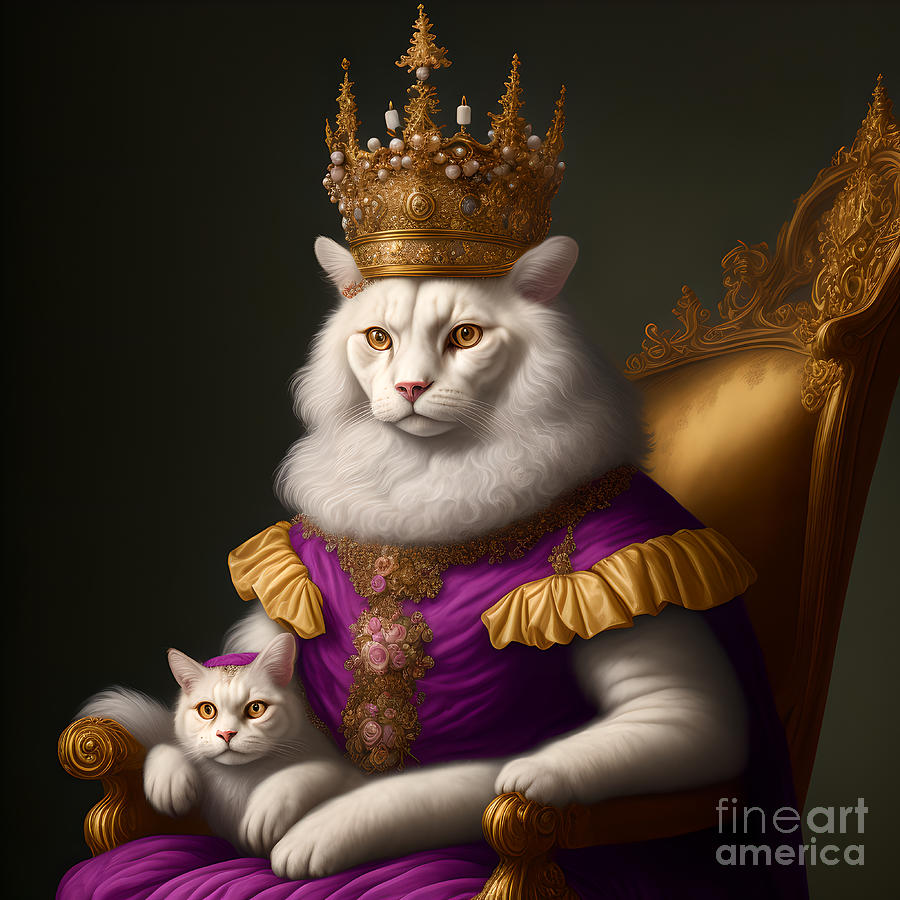 King Cat And The Heir To The Throne - 1 Digital Art by Philip Preston