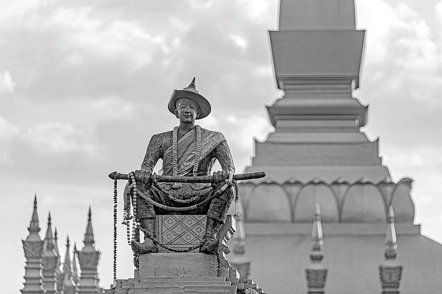 King Chao Anouvong Statue In Vientiane M Photograph By David Allen Pierson Pixels
