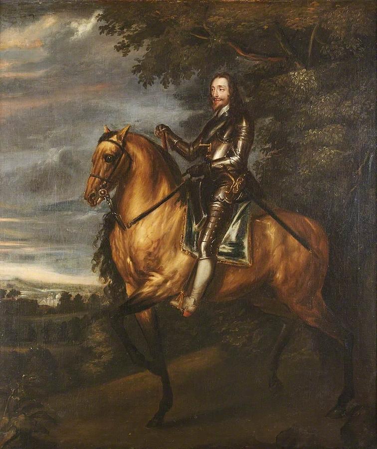 King Charles I on Horseback Painting by Anonymous