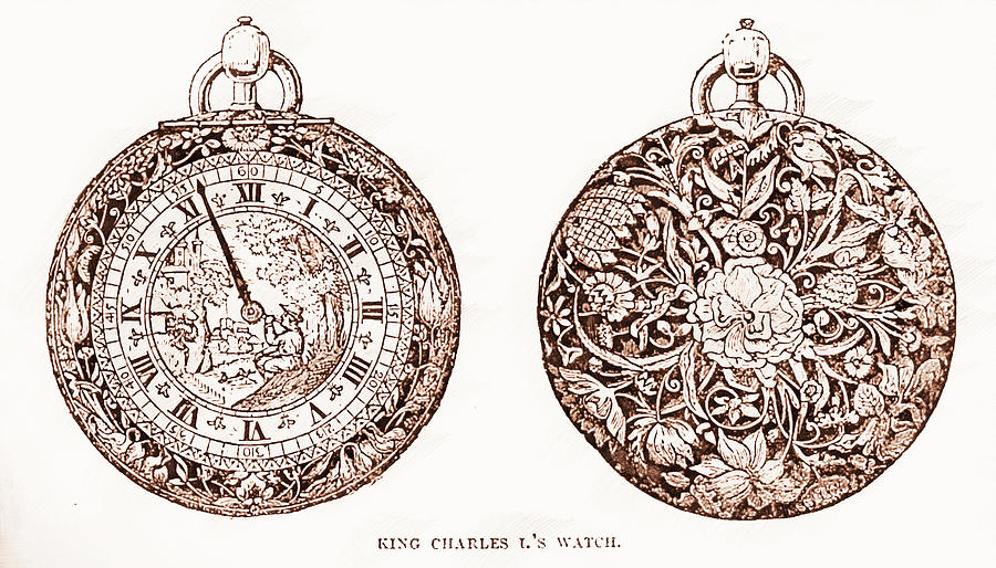 King Charles I Pocketwatch Drawing by AM FineArtPrints