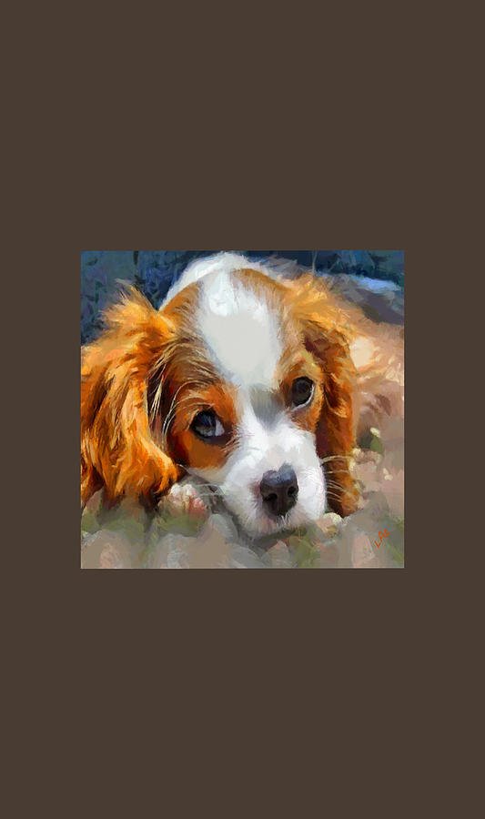 King Charles Spaniel  Puppy Painting by Larry Canter