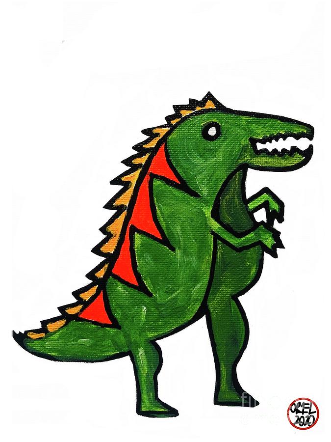 King Dinosaur  Painting by Oriel Ceballos