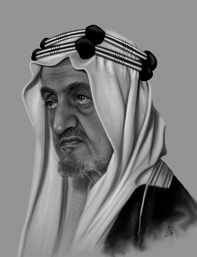 King Faisal 0 Drawing By Hani Alhed - Fine Art America