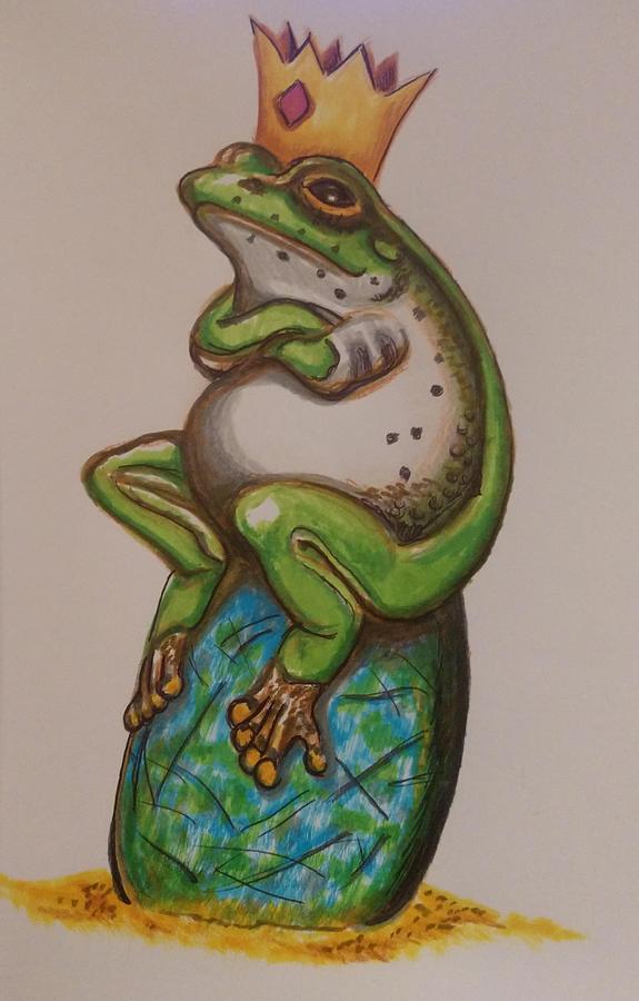 King Frog on His Judgement Stone Painting by Kevin F Bell - Fine Art ...