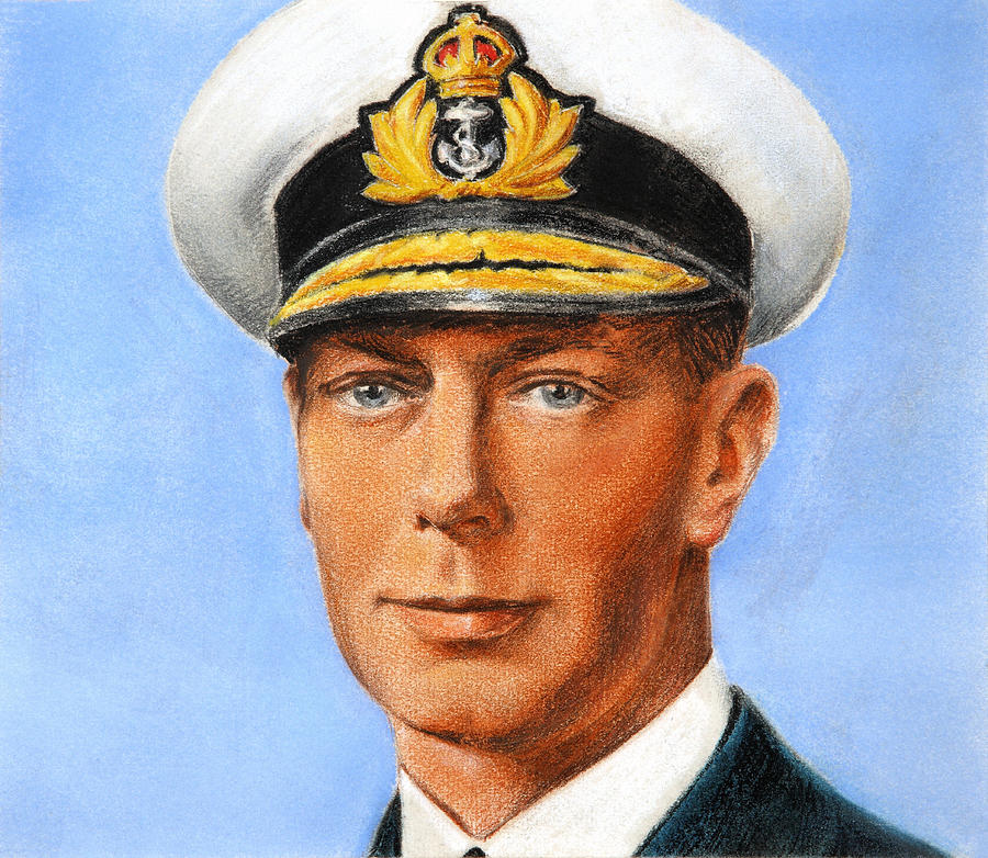 King George VI - William Timym - Circa 1944 Drawing by War Is Hell Store