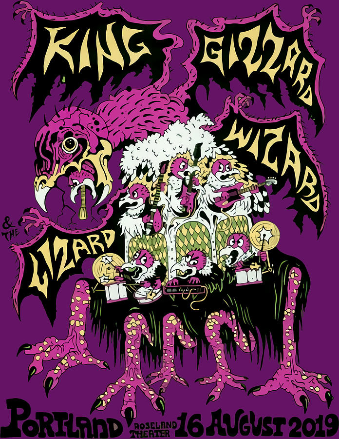 King Gizzard And The Lizard Wizard Portland 2019 Painting by Phillips ...