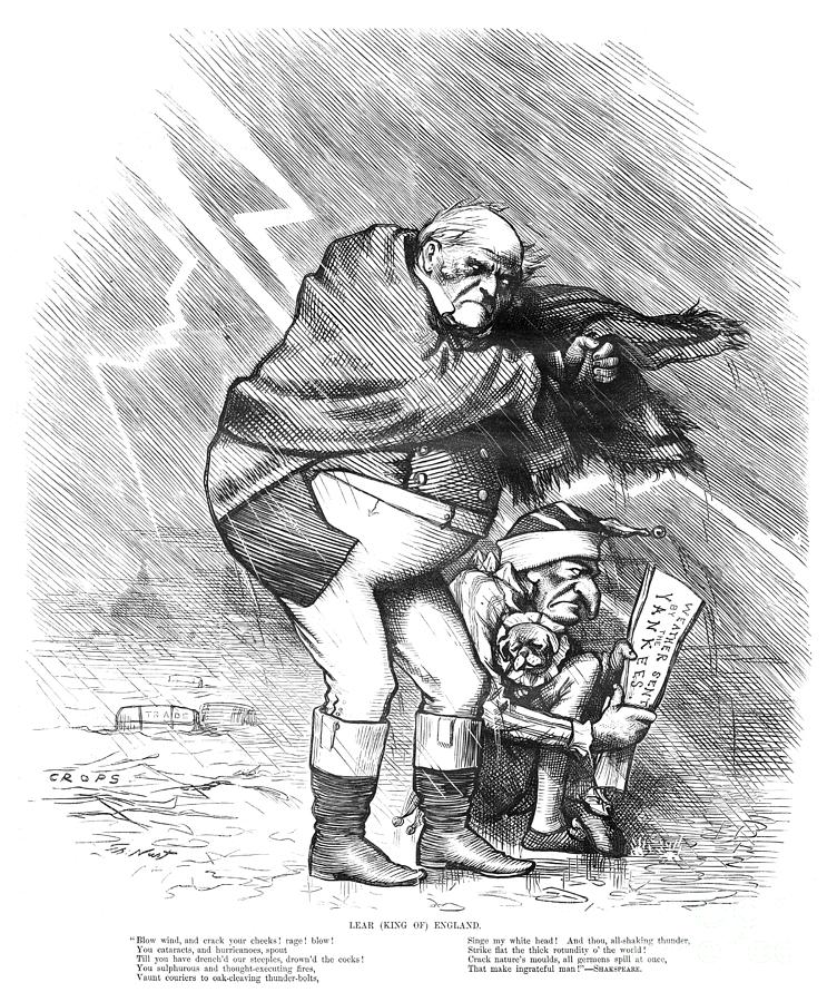 King Lear Cartoon, 1879 Drawing by Thomas Nast King Lear Cartoon, 1879 Drawing by Thomas Nast