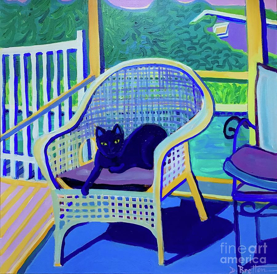 King Louis in the Screened Porch  Painting by Debra Bretton Robinson