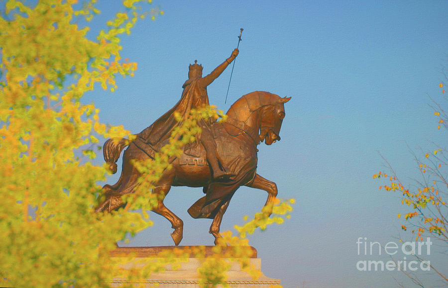 King Louis IX of France statue in Forest Park Painting by