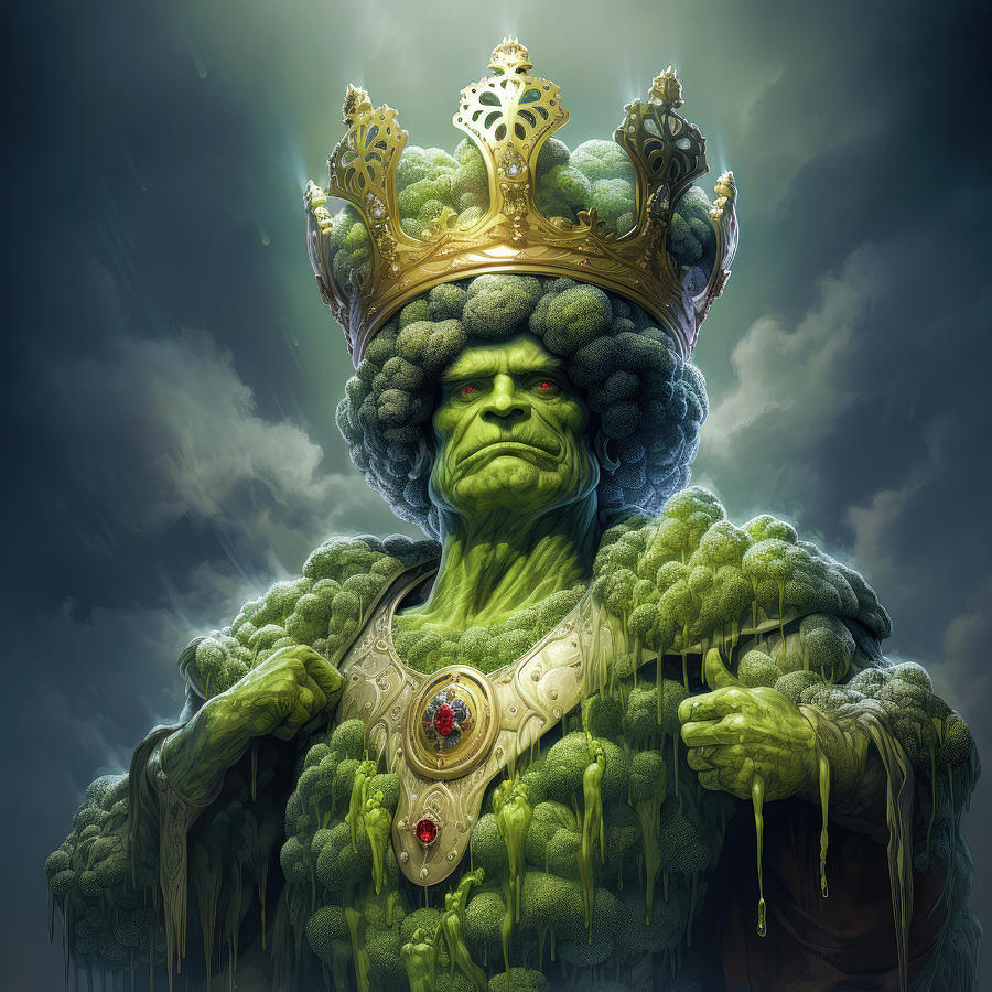 King of Broccoli 01 Digital Art by Matthias Hauser