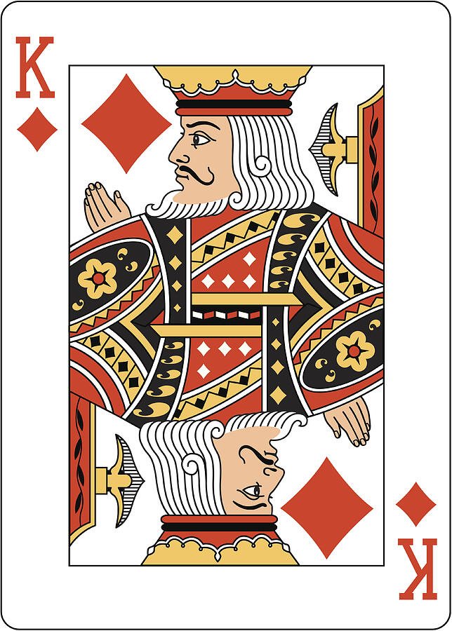 King of Diamonds Two playing card Drawing by Carol_woodcock