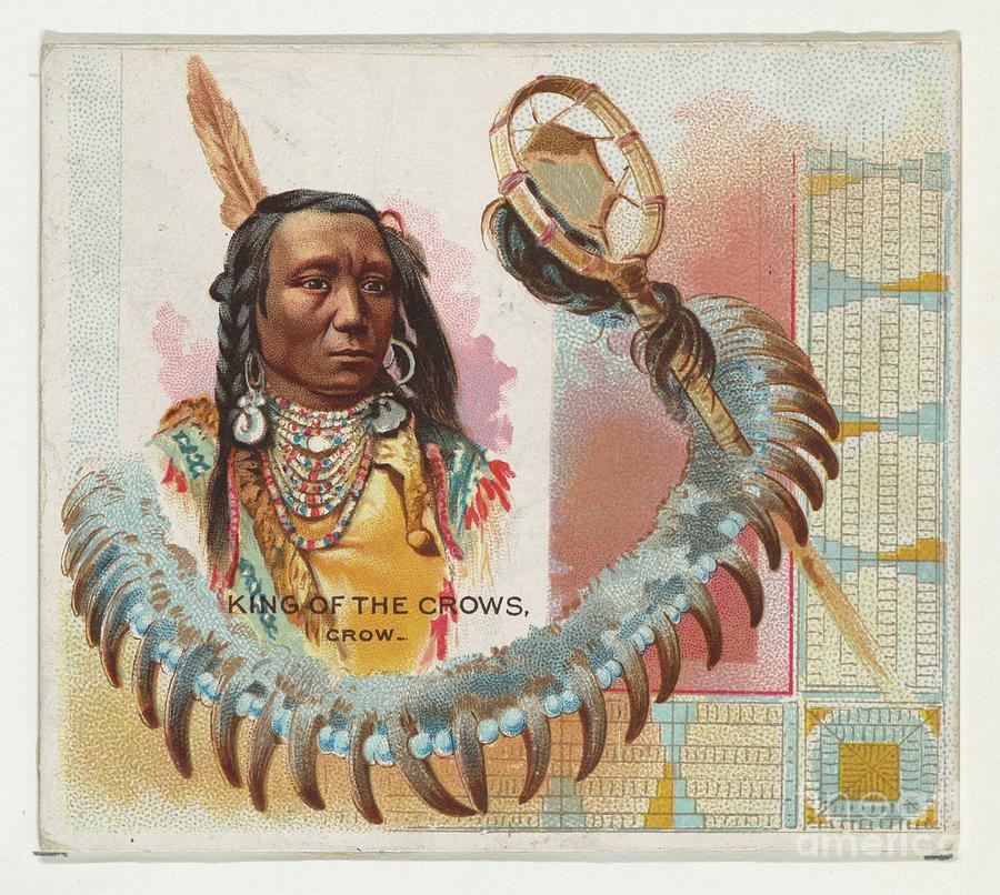 Abstract Painting - King of the Crows, Crow, from the American Indian Chiefs series N36 for Allen  Ginter Cigarettes by Shop Ability