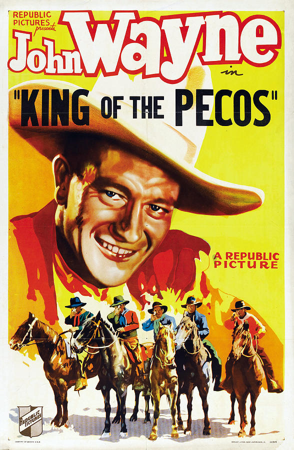 John Wayne Mixed Media - King of the Pecos, 1936 by Movie World Posters