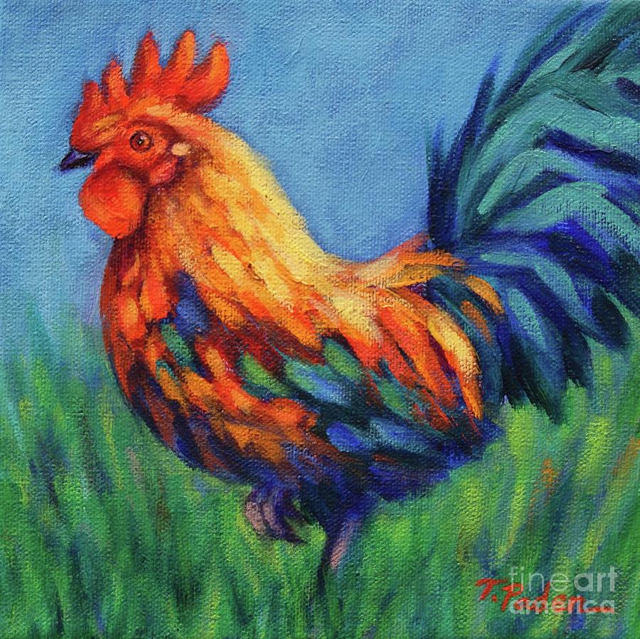 Chicken Painting - King of the Roost by Theresa Paden.