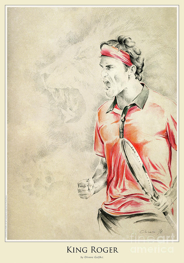 Golfer Painting - King Roger - Poster by Olivera Cejovic Golfer Painting - King Roger - Poster by Olivera Cejovic
