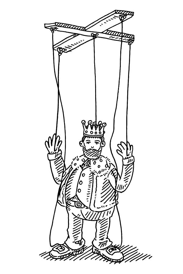 King String Puppet Toy Drawing Drawing by FrankRamspott
