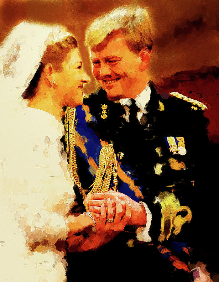 King Willem Alexander with queen Maxima shares a happy moment Digital Art by Gradify Creations King Willem Alexander with queen Maxima shares a happy moment Digital Art by Gradify Creations