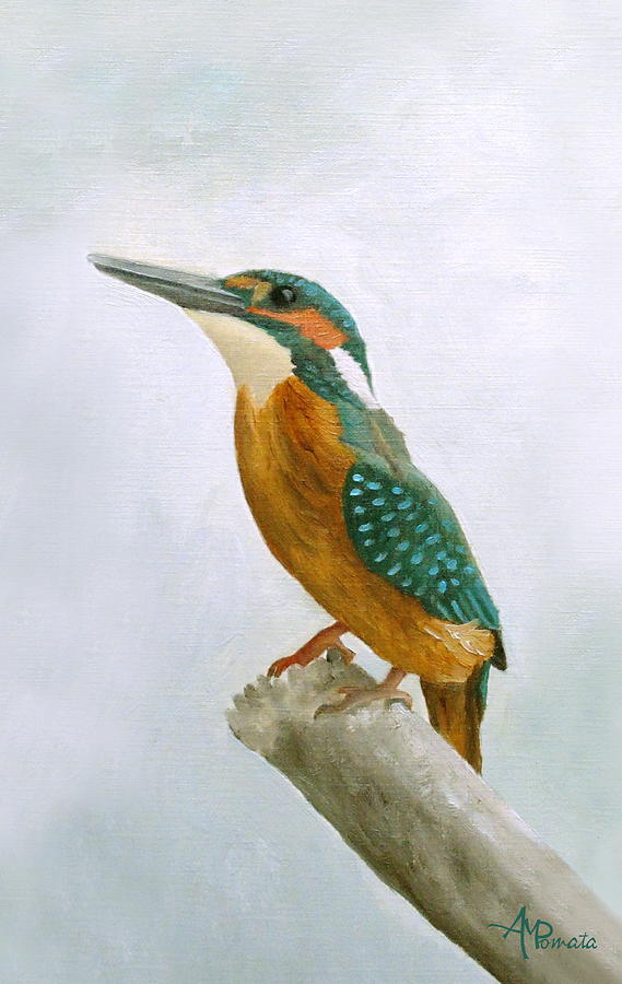 Kingfisher Painting by Angeles M Pomata