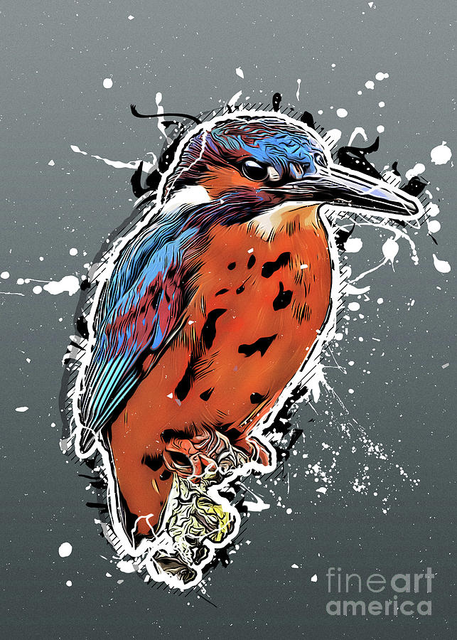 Kingfisher Bird Art #kingfisher Digital Art by Justyna Jaszke JBJart