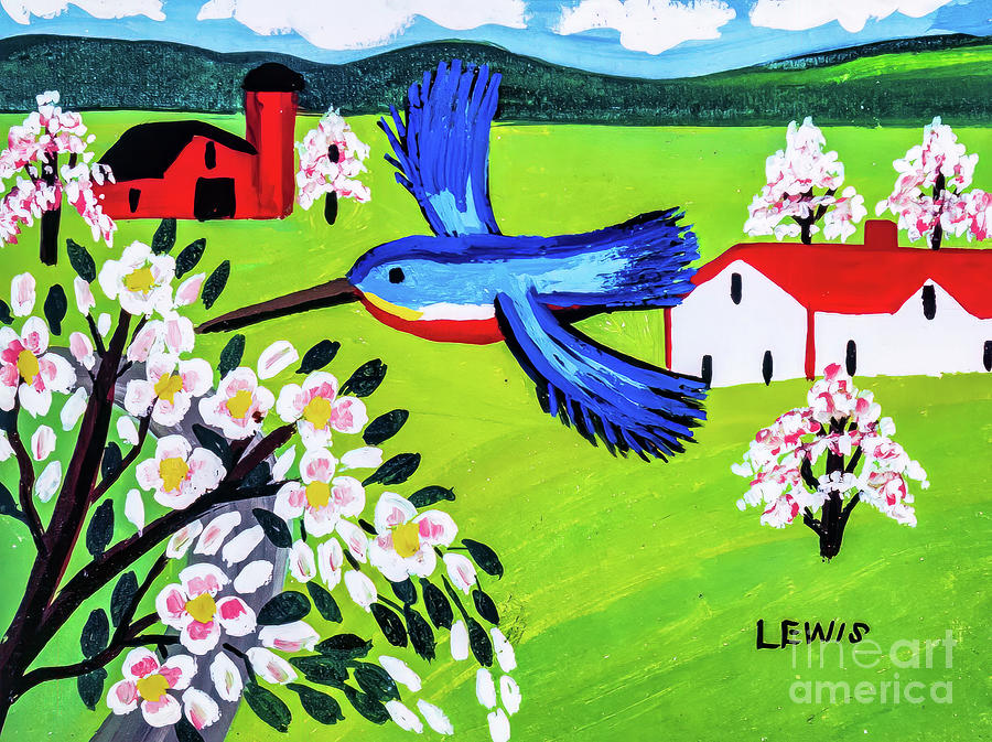 Kingfisher by Maud Lewis 1960 Painting by Maud Lewis