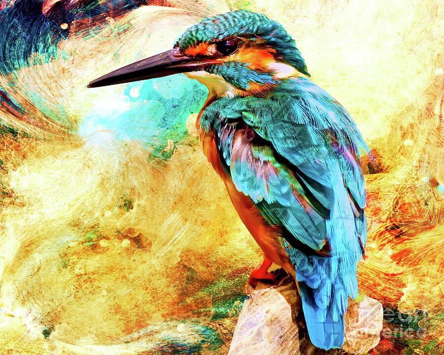 Kingfisher Digital Art by Chris Bee