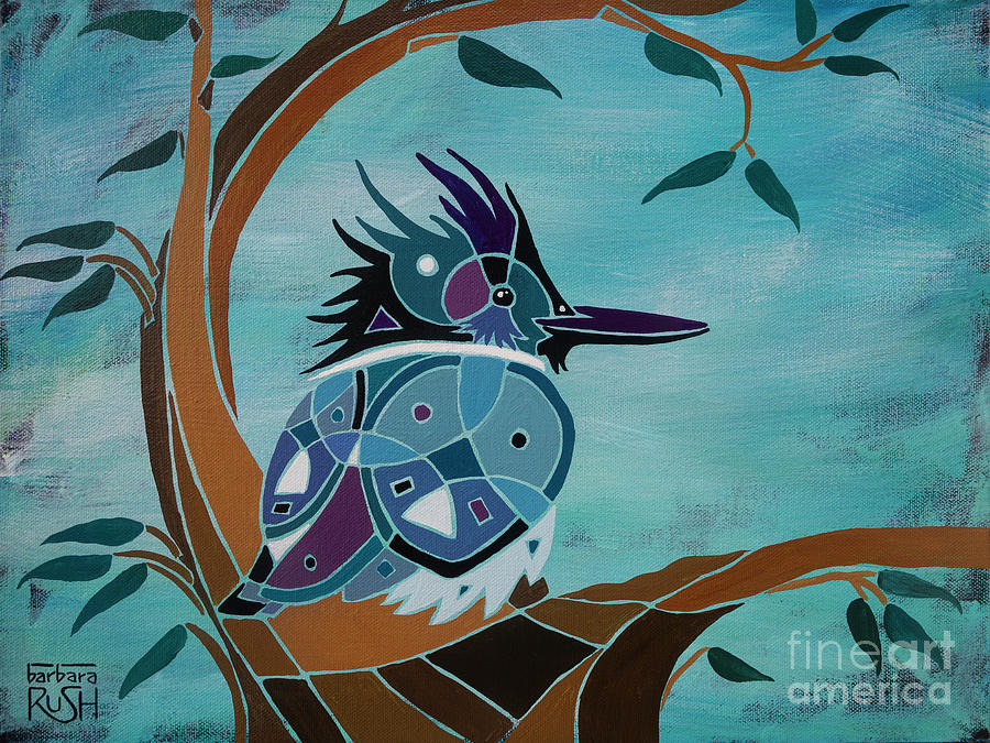A Kingfisher in a Nook Painting by Barbara Rush