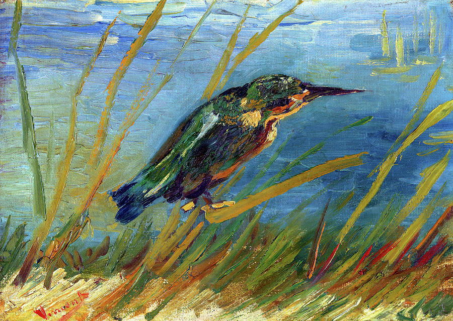 Kingfisher on the Waterfront Painting by Vincent van Gogh - Pixels