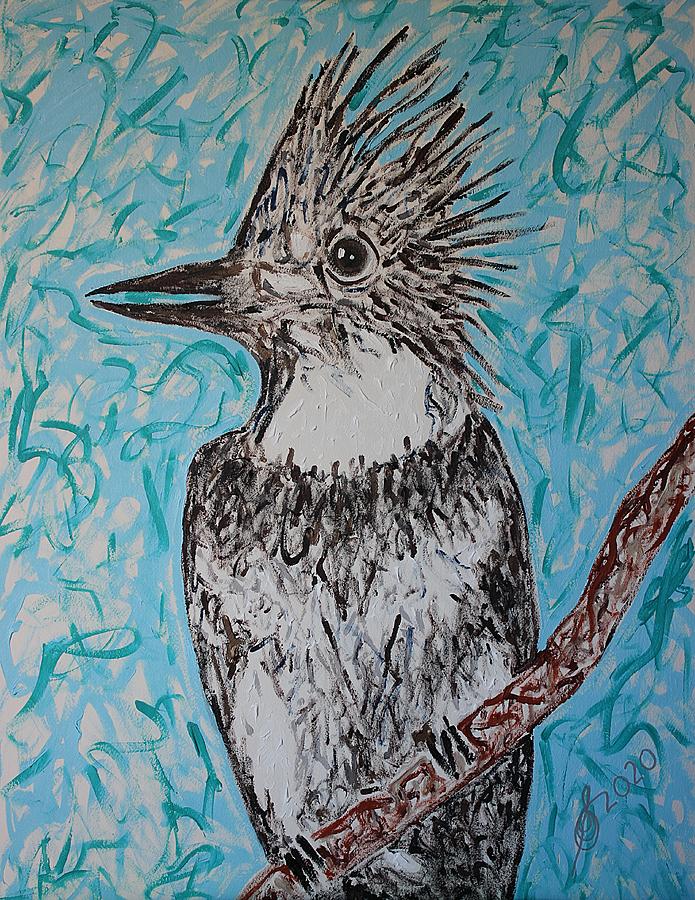 Kingfisher original painting Painting by Sol Luckman