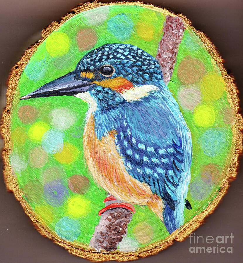 Kingfisher Ornament Painting by Sudakshina Bhattacharya