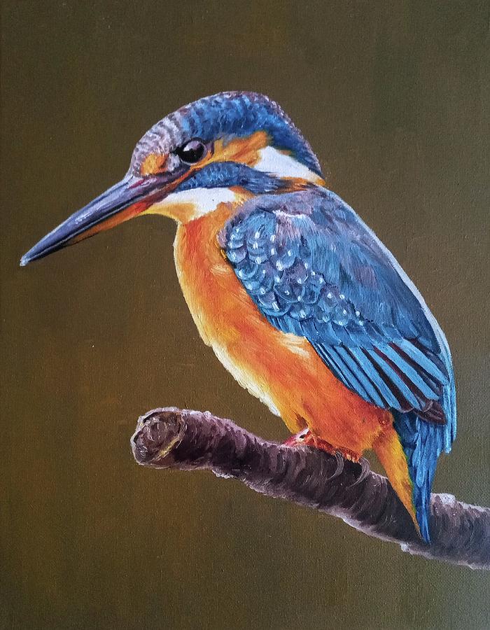 Kingfisher Painting by Sophia Gaki Artworks