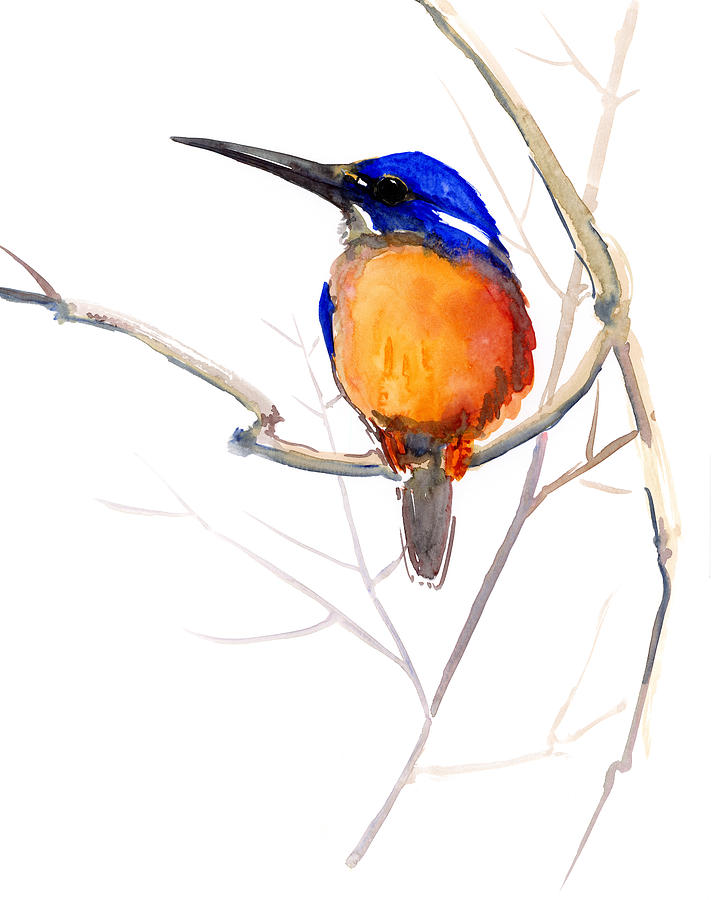 Kingfisher Painting by Suren Nersisyan