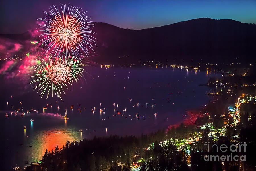 Kings Beach Fireworks 1 Photograph by Scott Thompson