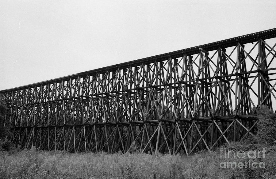 Black And White Photograph - Kings Creek Railroad Trestle by Rodger Painter