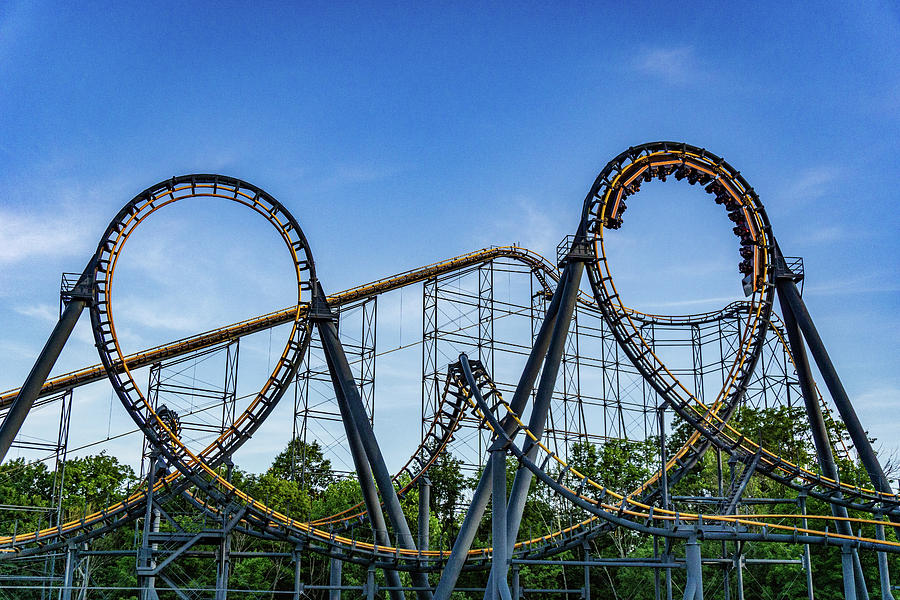 Kings Island Ohio Vortex Roller Coaster Side View Photograph by Dave Morgan
