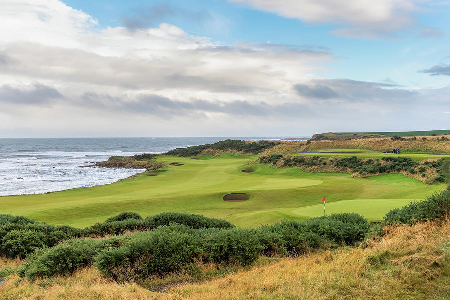 Kingsbarns Golf Links holes 12 and 13 Photograph by Mike Centioli
