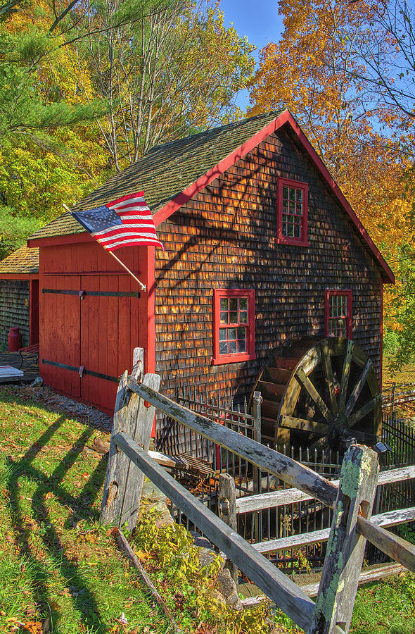 Kingsbury Grist Mill in Medfield Massachusetts Photograph by Juergen Roth