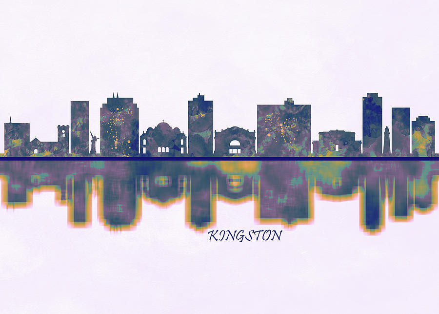 Kingston Skyline Painting by NextWay Art - Pixels