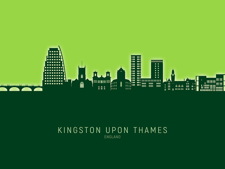 Kingston upon Thames England Skyline #00 Digital Art by Michael Tompsett