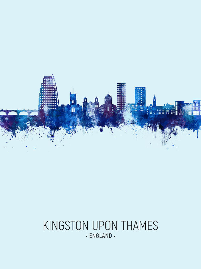 Kingston upon Thames England Skyline #07 Digital Art by Michael Tompsett