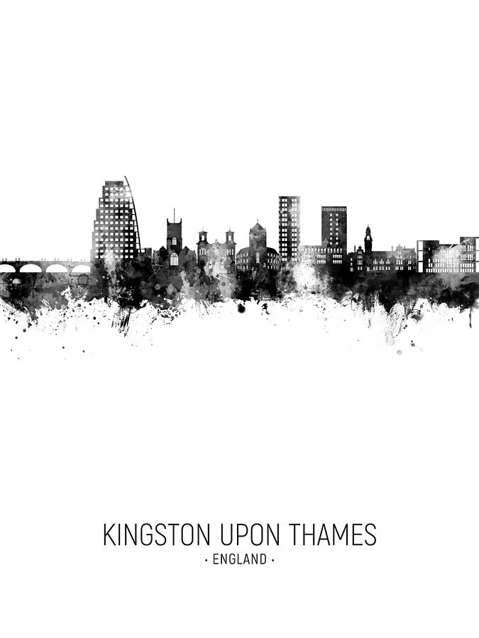 Kingston upon Thames England Skyline #09 Digital Art by Michael Tompsett