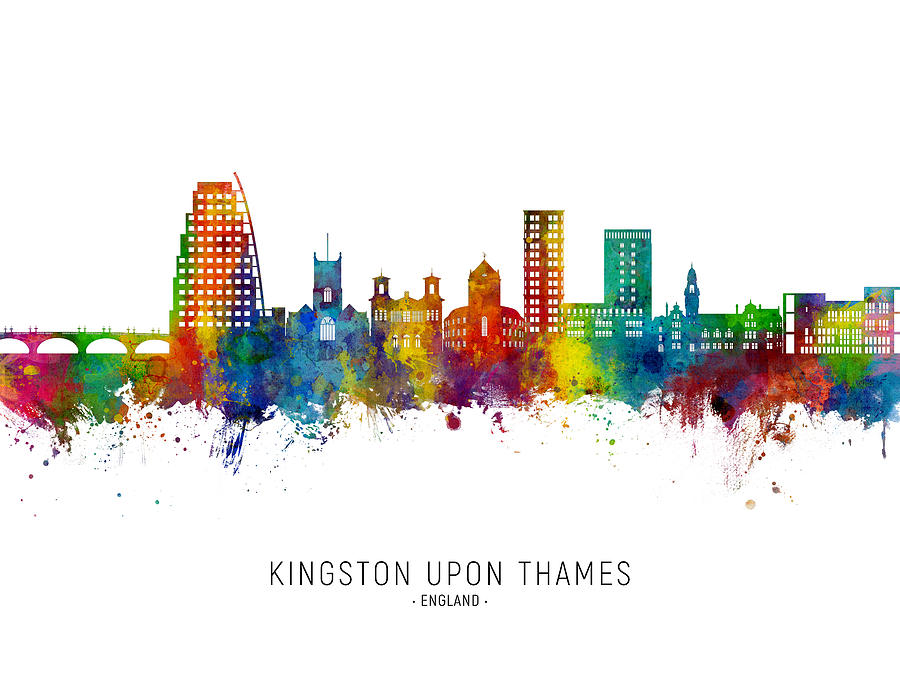 Kingston upon Thames England Skyline #83 Digital Art by Michael Tompsett