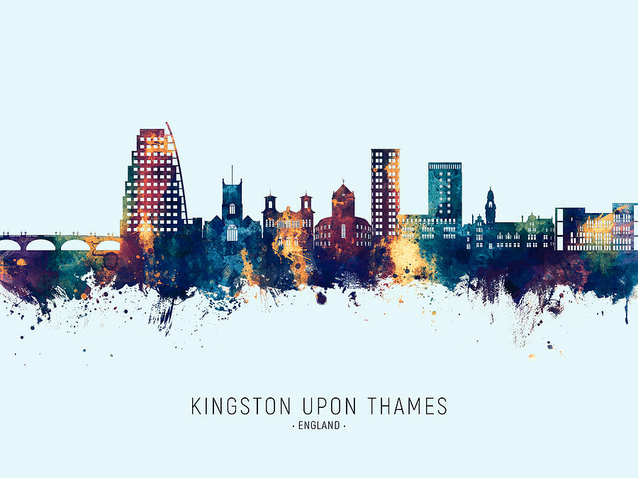 Kingston upon Thames England Skyline #86 Digital Art by Michael Tompsett