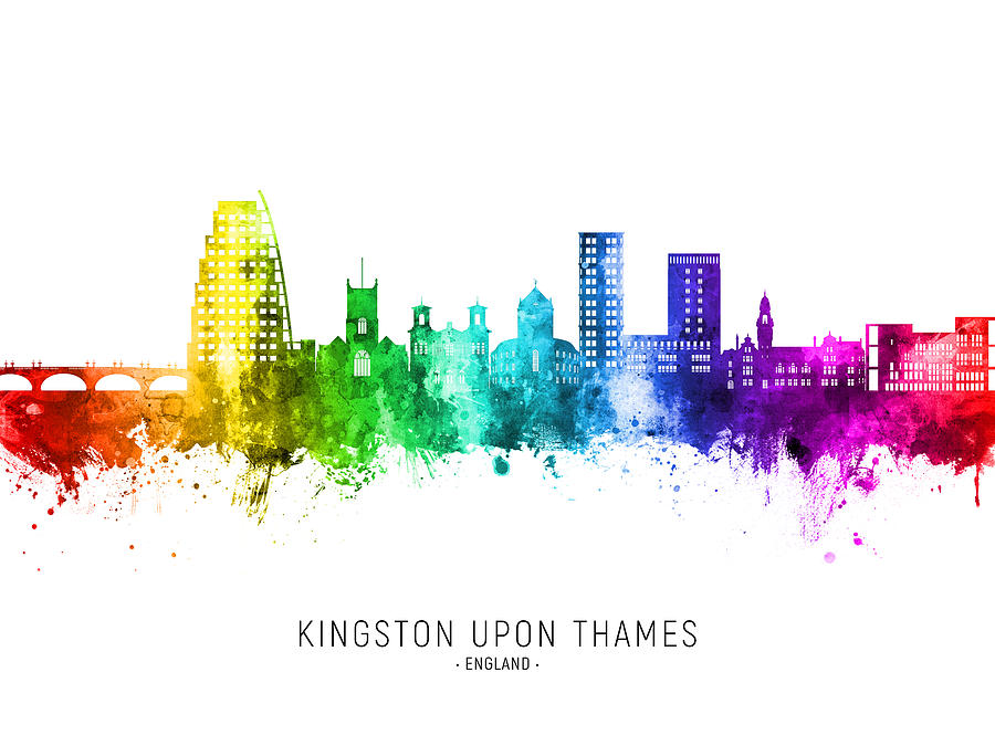 Kingston upon Thames England Skyline #87 Digital Art by Michael Tompsett